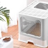 Image 1: Folding Plastic Cat Litter Box Top Entry