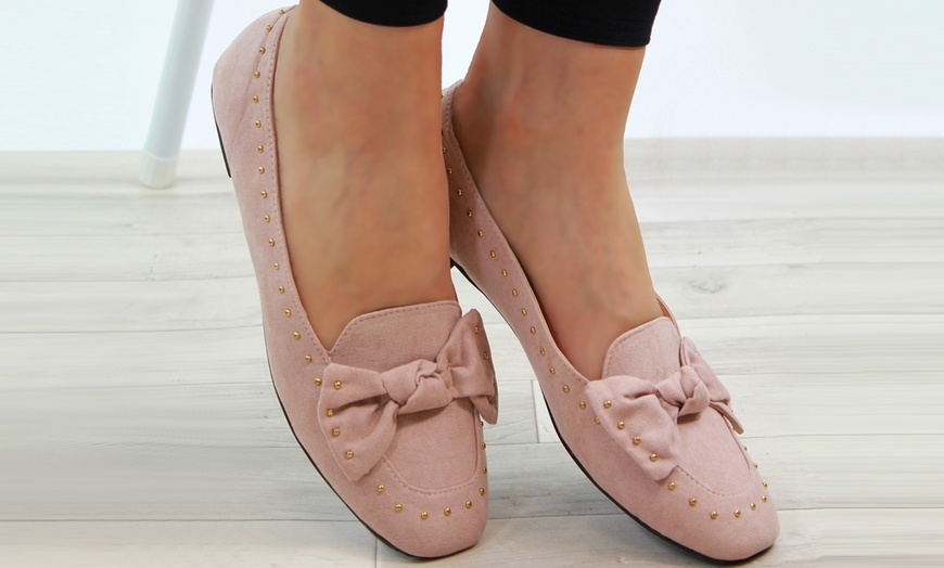 Image 8: Women's Studded Bow Loafers