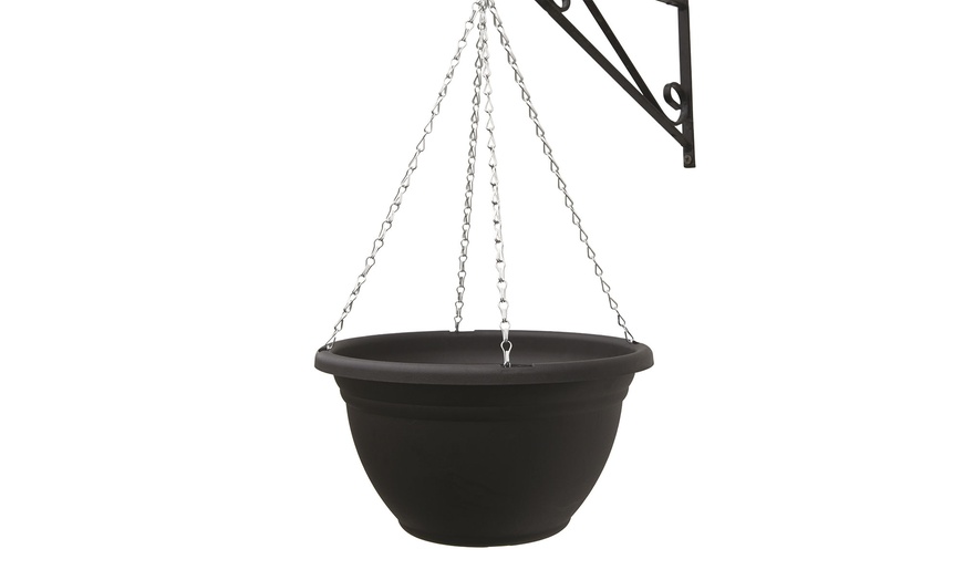 Image 1: One, Two or Four 14'' Plastic Hanging Baskets