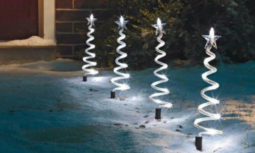 Image 1: 40 LED Spiral Christmas Tree Pathway Lights