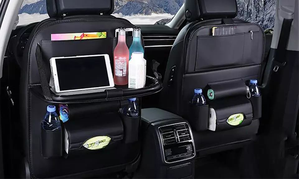 Organisateur voiture magique multifonctionnel en cuir PU , avec ou sans table - Primary Image