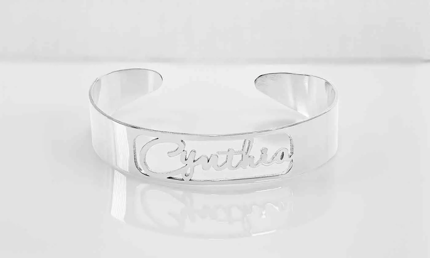 Up to 91% Off Cutout Script Name Bangles