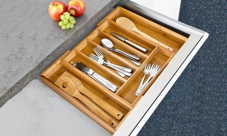 Portaposate estendibile in bamboo Bakaji, disponibile in 2 modelli con dimensioni differenti