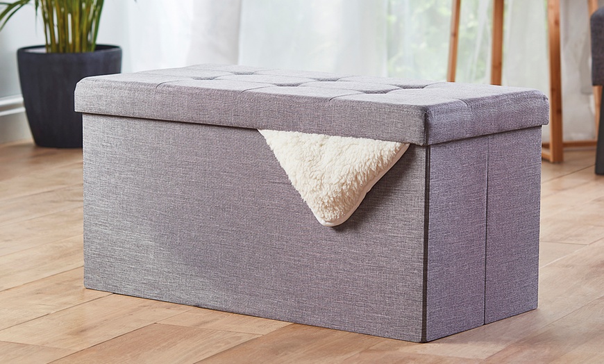 Image 26: Foldable Ottoman Storage Box