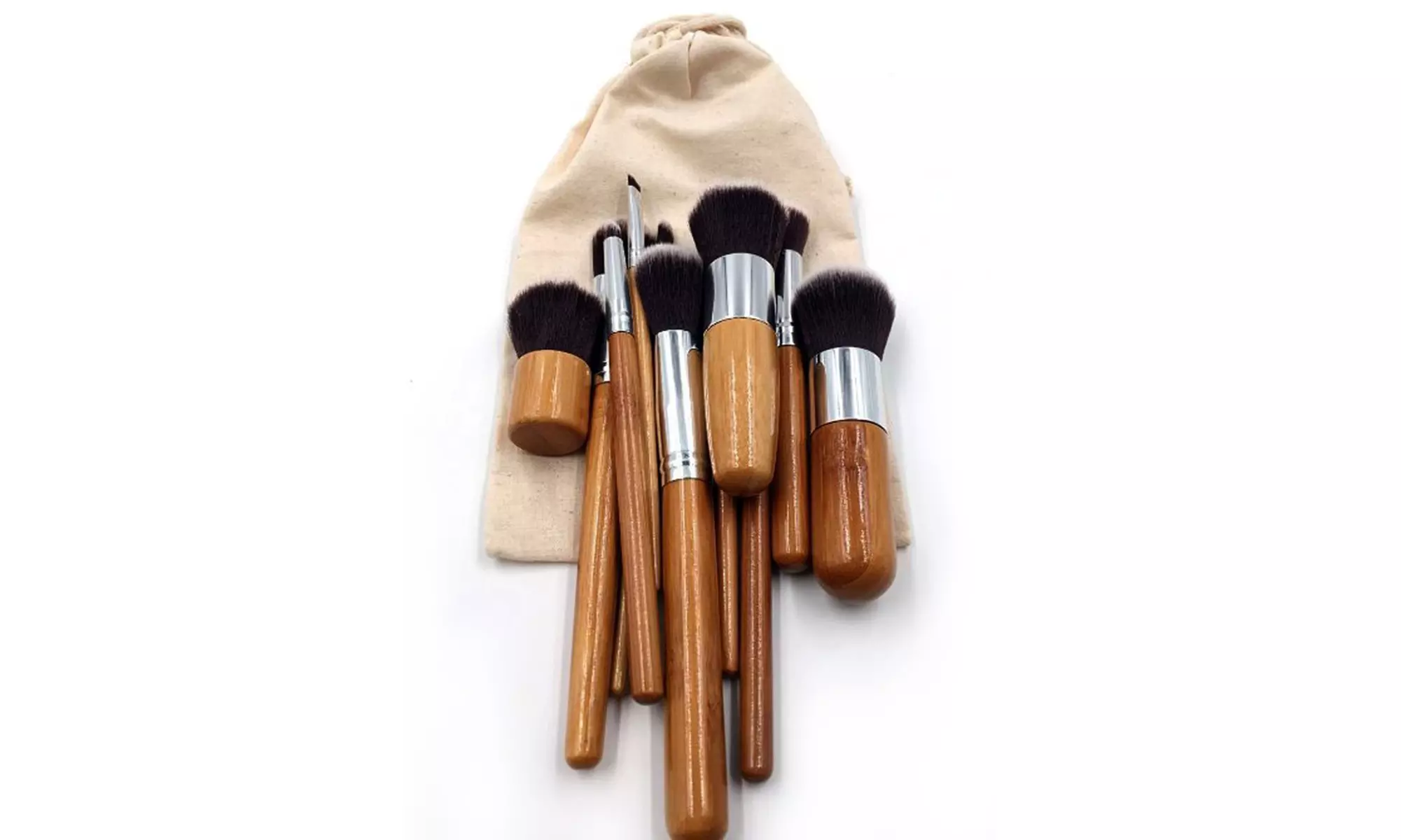 Beauty Bon Wood Handles Makeup Brush Set (11-Piece) - Primary Image