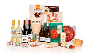 Hamper with Iberian Meat, Manchego Cheese, Rioja, Prosecco and More