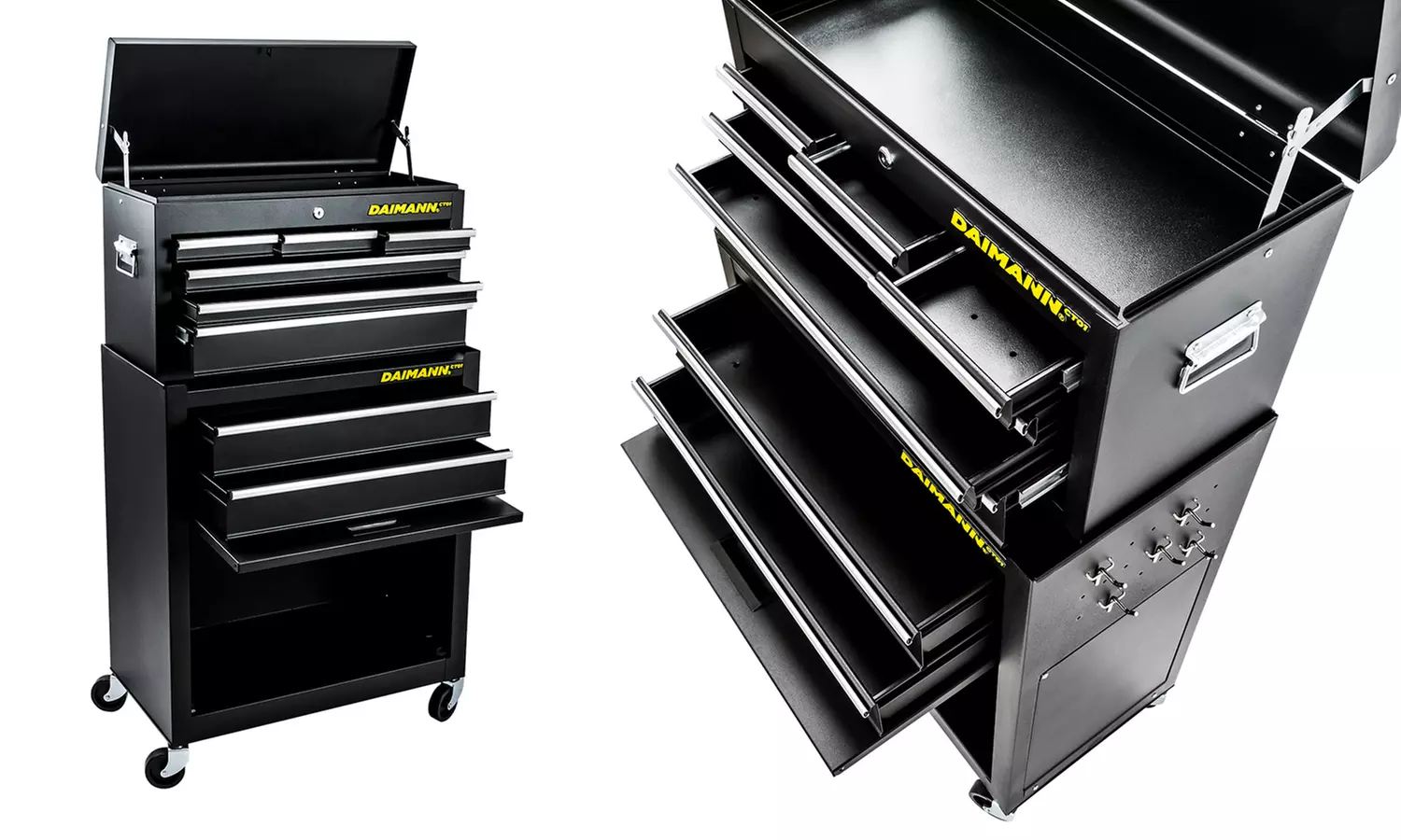 Chariot à outils d'atelier avec roulettes Daimann, 9 compartiments - Primary Image