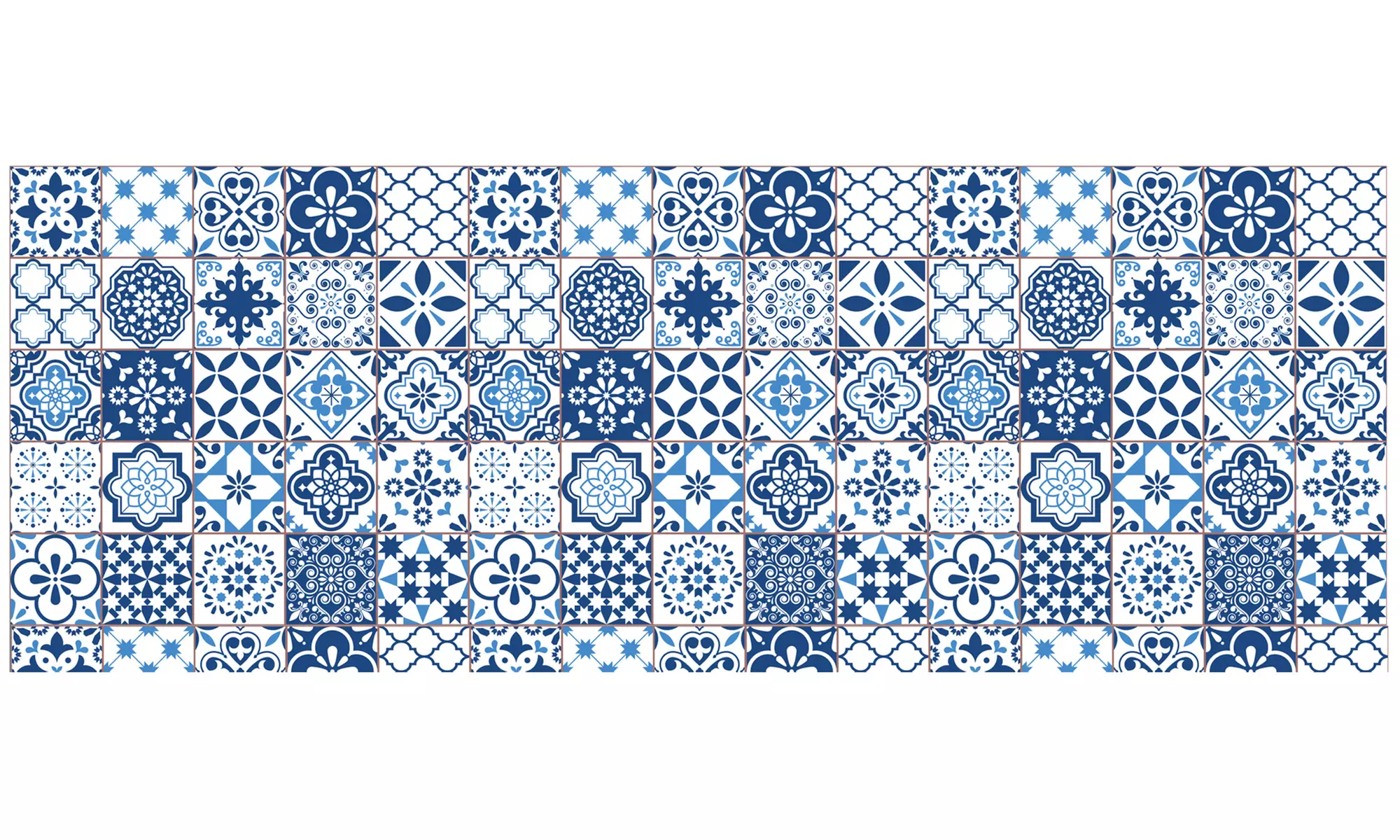 Alfombra de cocina con diseño de azulejos y reverso antideslizante