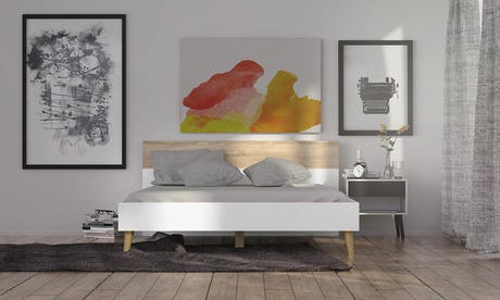 Letto Ragnar, in stile scandi, disponibile in 3 dimensioni e 2 colori