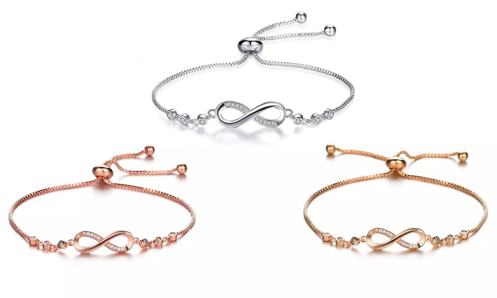 1 ou 2 bracelets d'amitié Crystal Infinity avec des cristaux - Primary Image