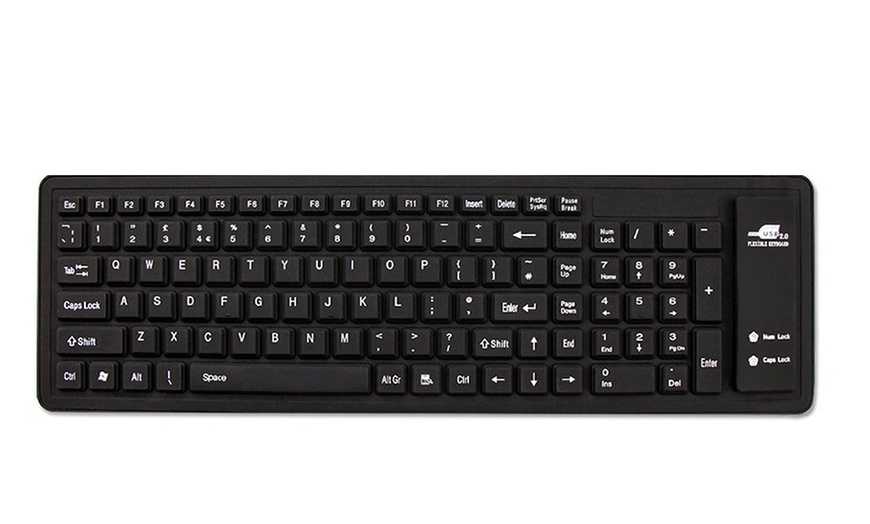 Image 7: Black Silicone Keyboard