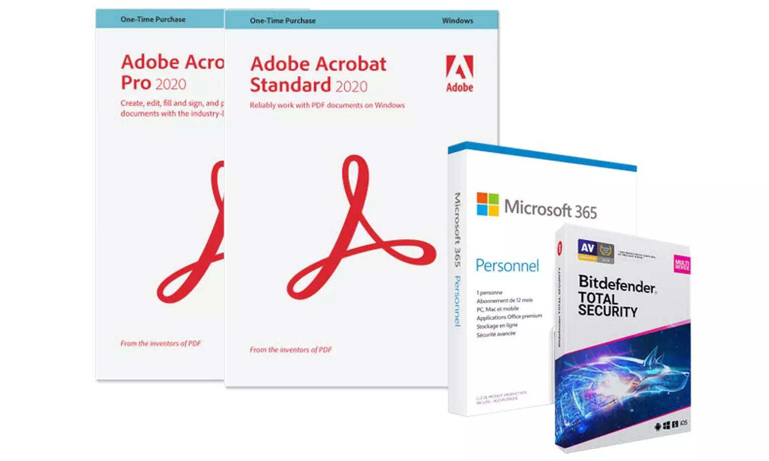 1 an d'abonnement à Adobe Acrobat Standard ou Pro avec Microsoft Office 365 et Bitdefender Total Security - Primary Image