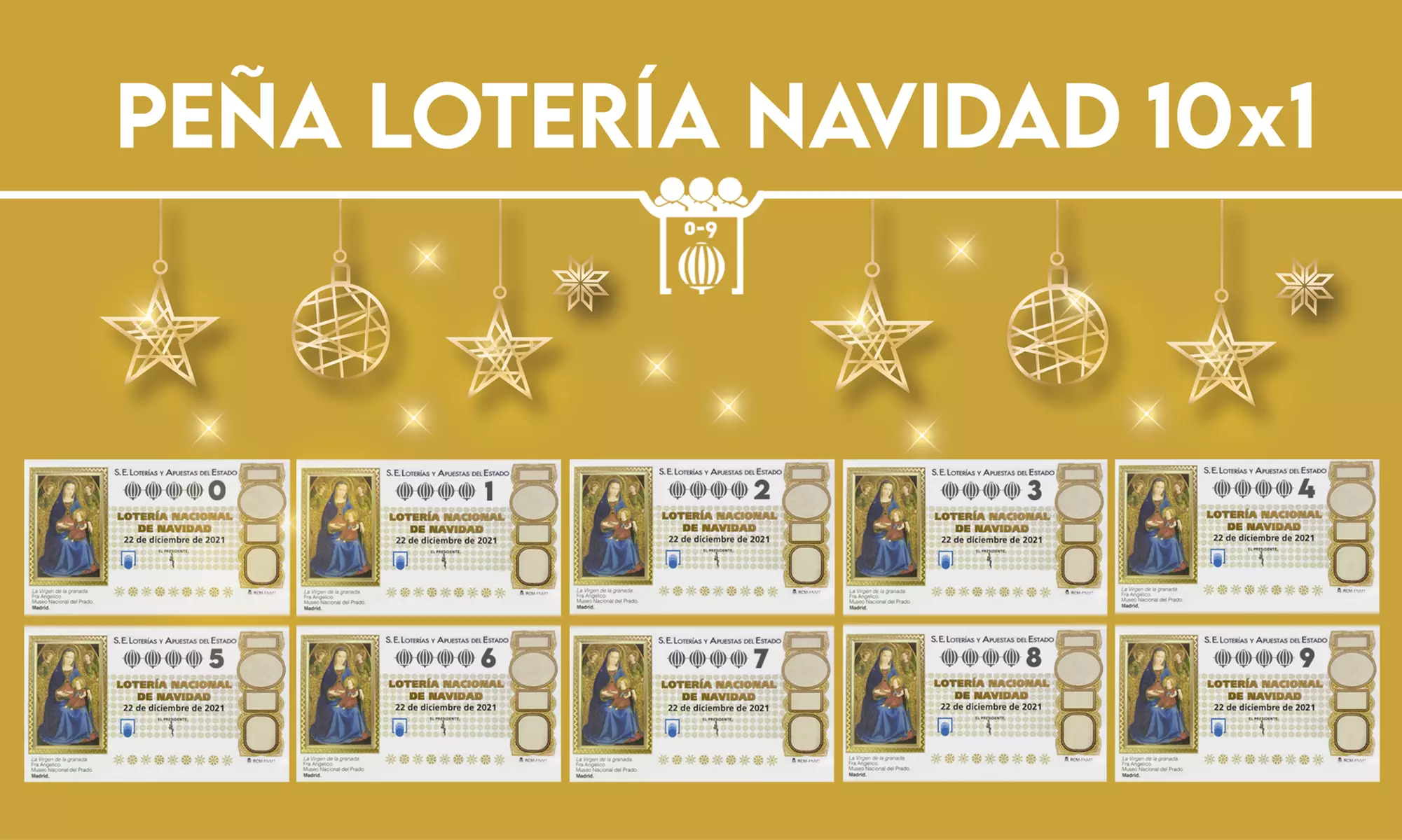 Participación a "Peña El Gordo de Navidad" con 10 décimos entre 12 participantes con Serviapuestas - Primary Image