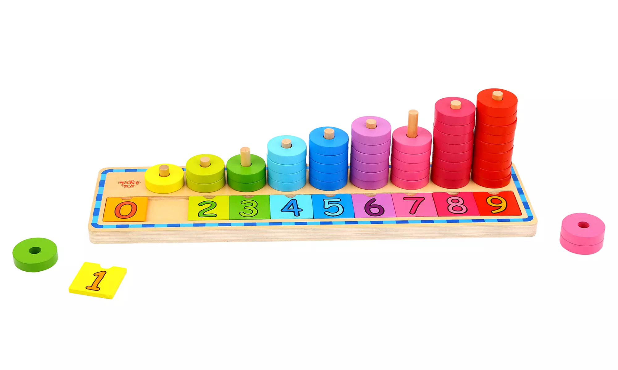 Jeu éducatif en bois 2 en 1 méthode Montessori pour apprendre à compter Tooky Toy - Primary Image