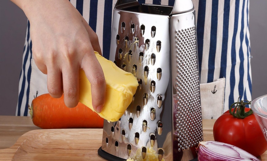 Image 3: Four Sided Multi-Functional Stainless Steel Box Grater