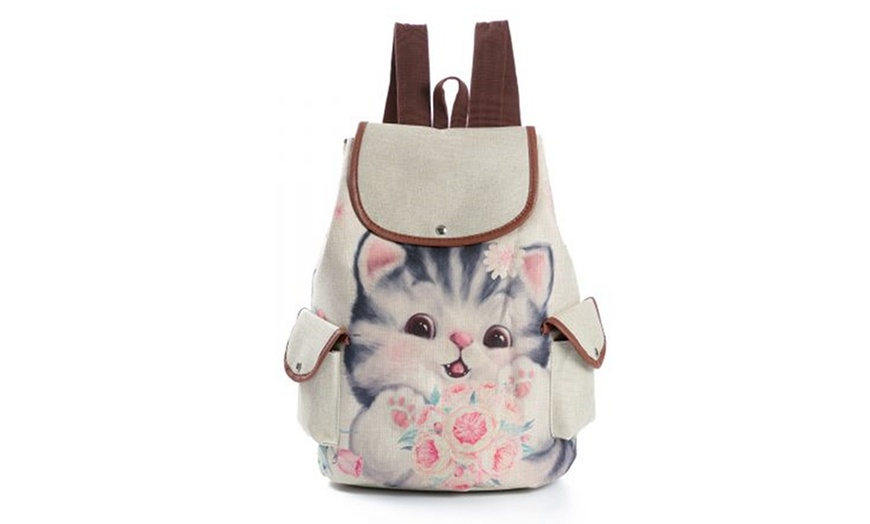 Image 5: Cartoon Cat-Themed Backpack