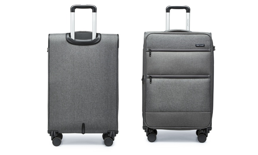 Image 18: Individual or 3 piece Soft Shell Suitcase Set