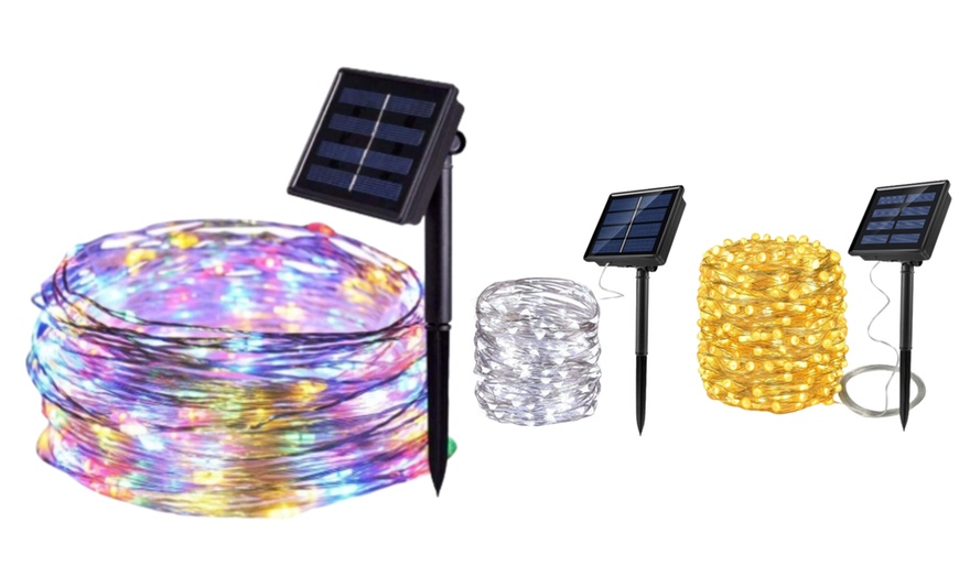 Image 2: One or Two Packs of 200 LED Solar String Lights