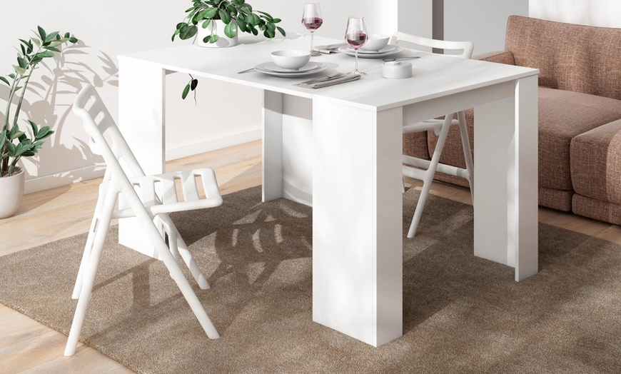 Image 2: New Table console extensible, Accueille jusqu'à 6 et 14 personnes En différentes couleurs