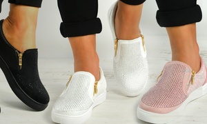 Women's Glitter Plimsolls