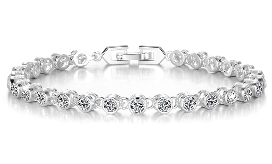 Image 1: Philip Jones Solitaire Bracelet with Crystals From Swarovski®