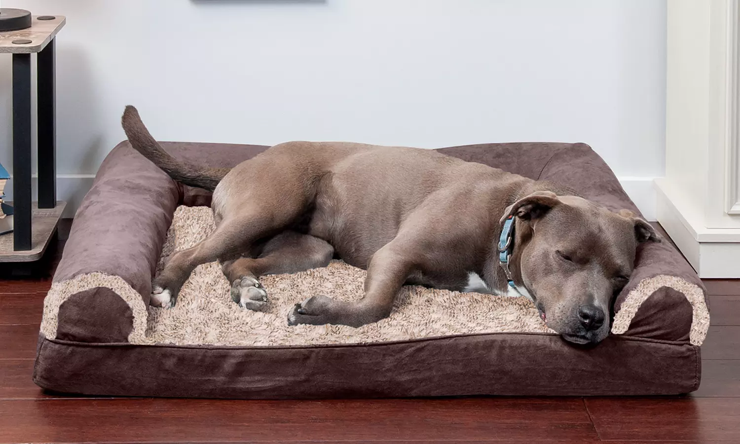 FurHaven Pet Two-Tone Faux Fur and Suede Orthopedic Sofa Dog Bed - Primary Image