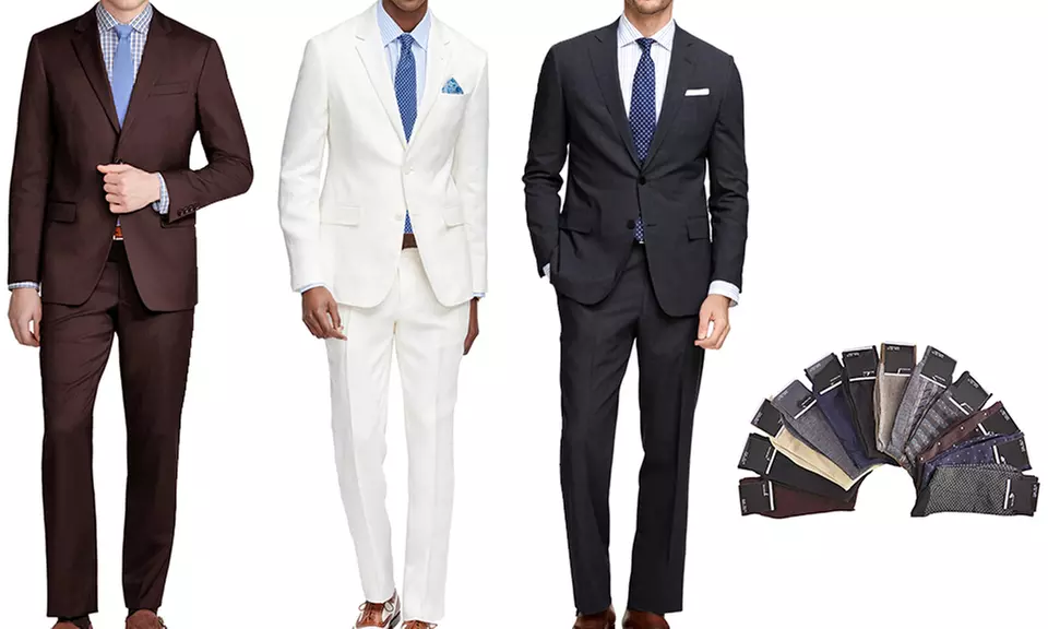 Braveman Men's Classic Fit 2-Piece Suit with Free Dress Socks - Primary Image