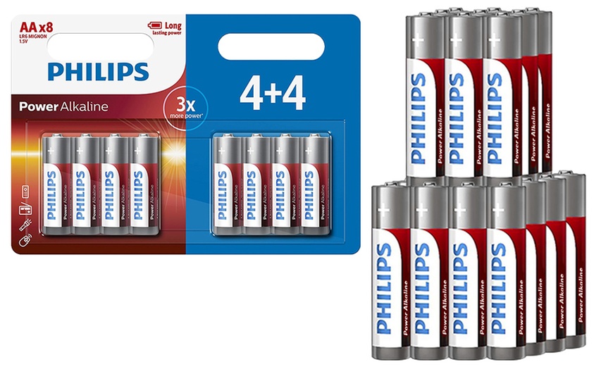 Image 1: 8-Pack of Philips Ultra Alkaline AA Batteries