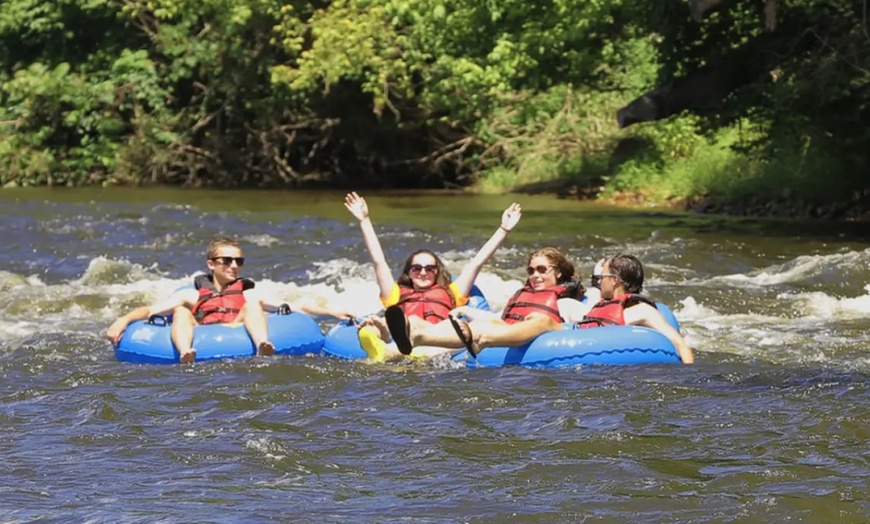 Image 1: Double the Fun with Tubing Rental with Deluxe Tube!