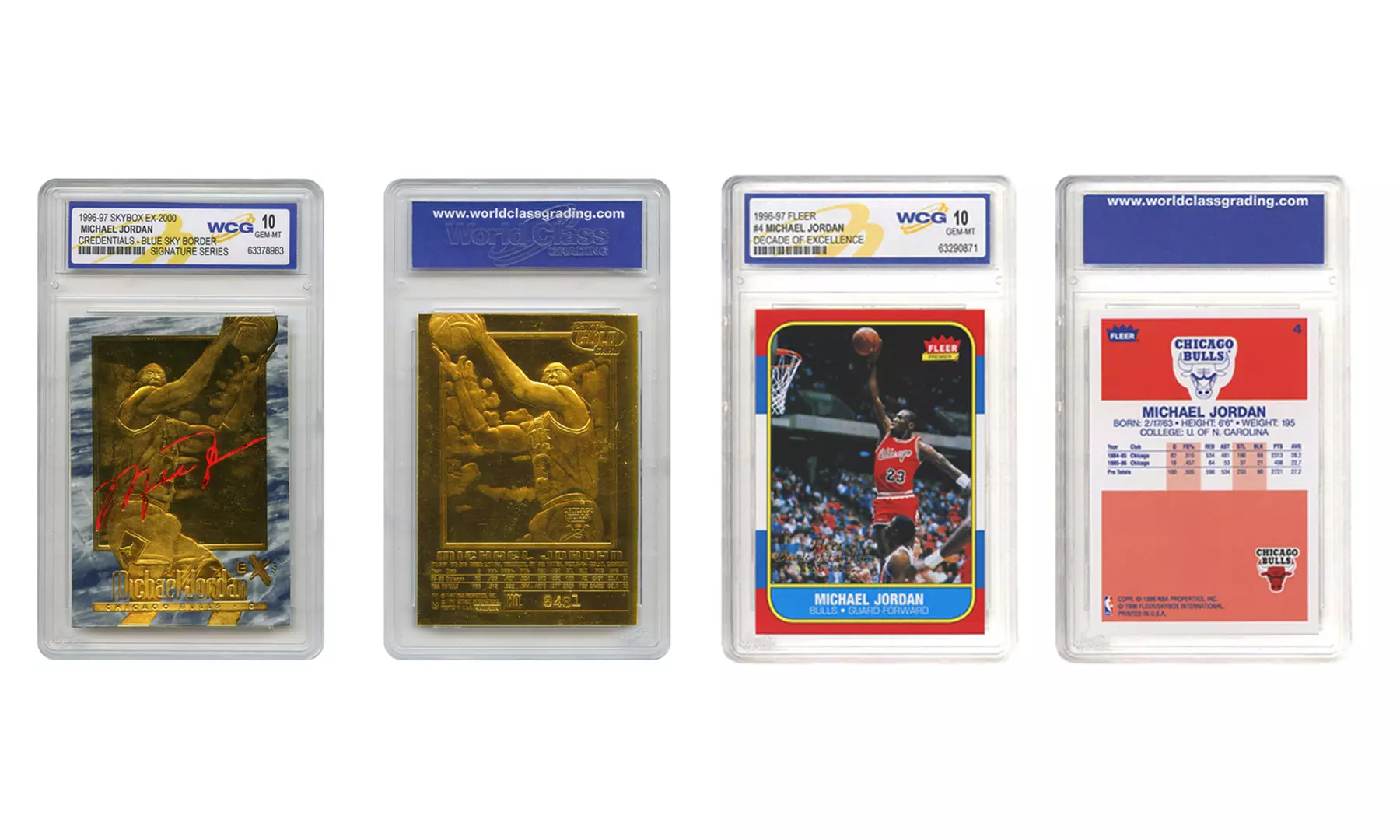 Michael Jordan Ultimate Collection Basketball Card 3-Pack with 2 Graded Cards and 1 Hall of Fame Ticket - Primary Image
