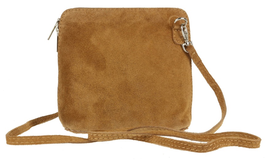 Image 25: Suede Leather Cross-Body Bag