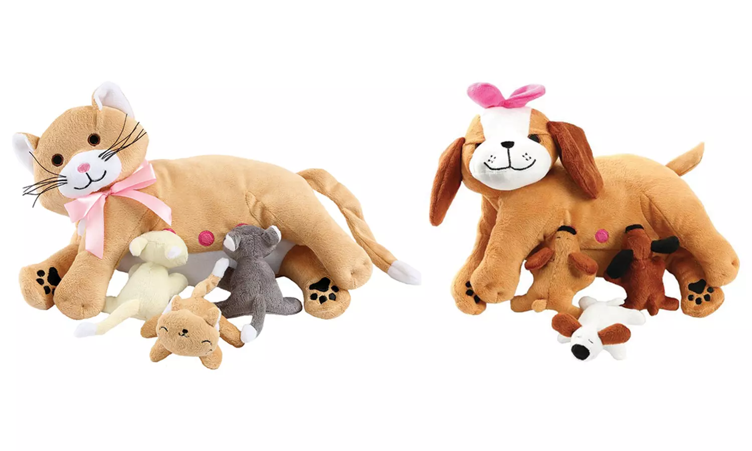 Mama Cat with Meowing Kittens or Mama Dog with Barking Puppies - Primary Image
