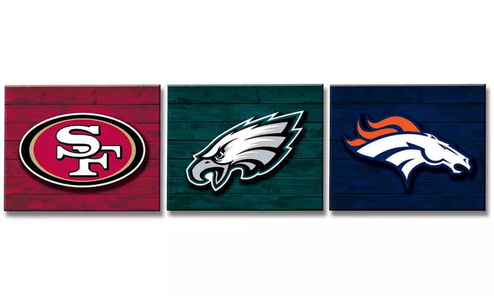 NFL LED Lit Wooden Plank Wall Sign - Primary Image