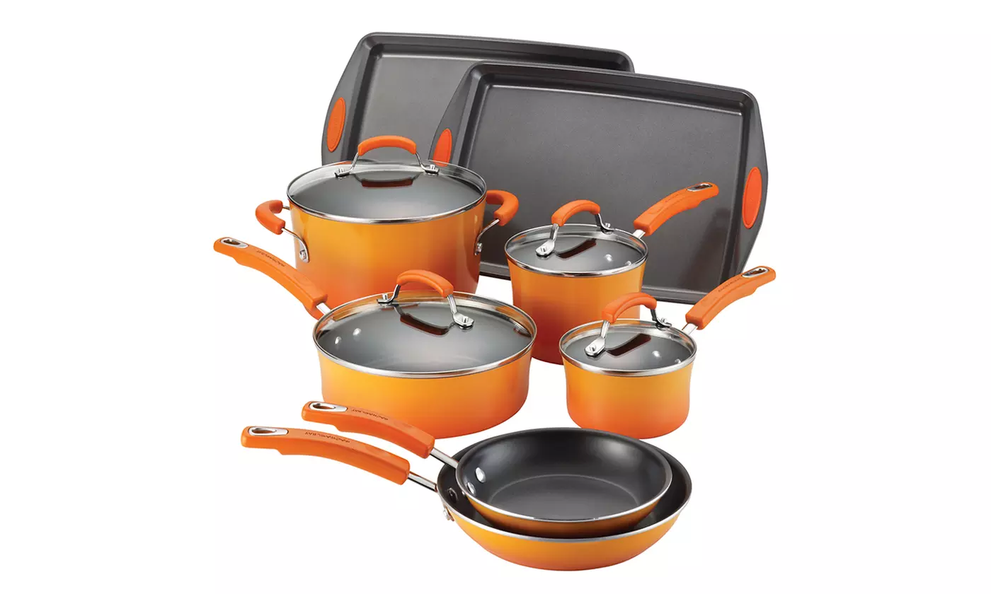 Rachael Ray 10-Piece Cookware Set with 2 Bakeware Pieces - Second Medium