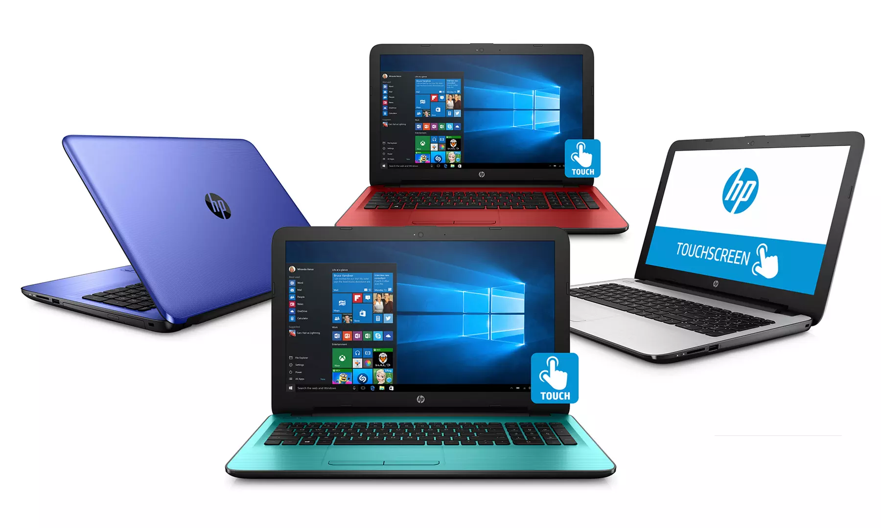 HP 15.6" Touchscreen Notebook with Quad-Core Processor, 8GB RAM, and 1TB Hard Drive (Manufacturer Refurbished) - Primary Image