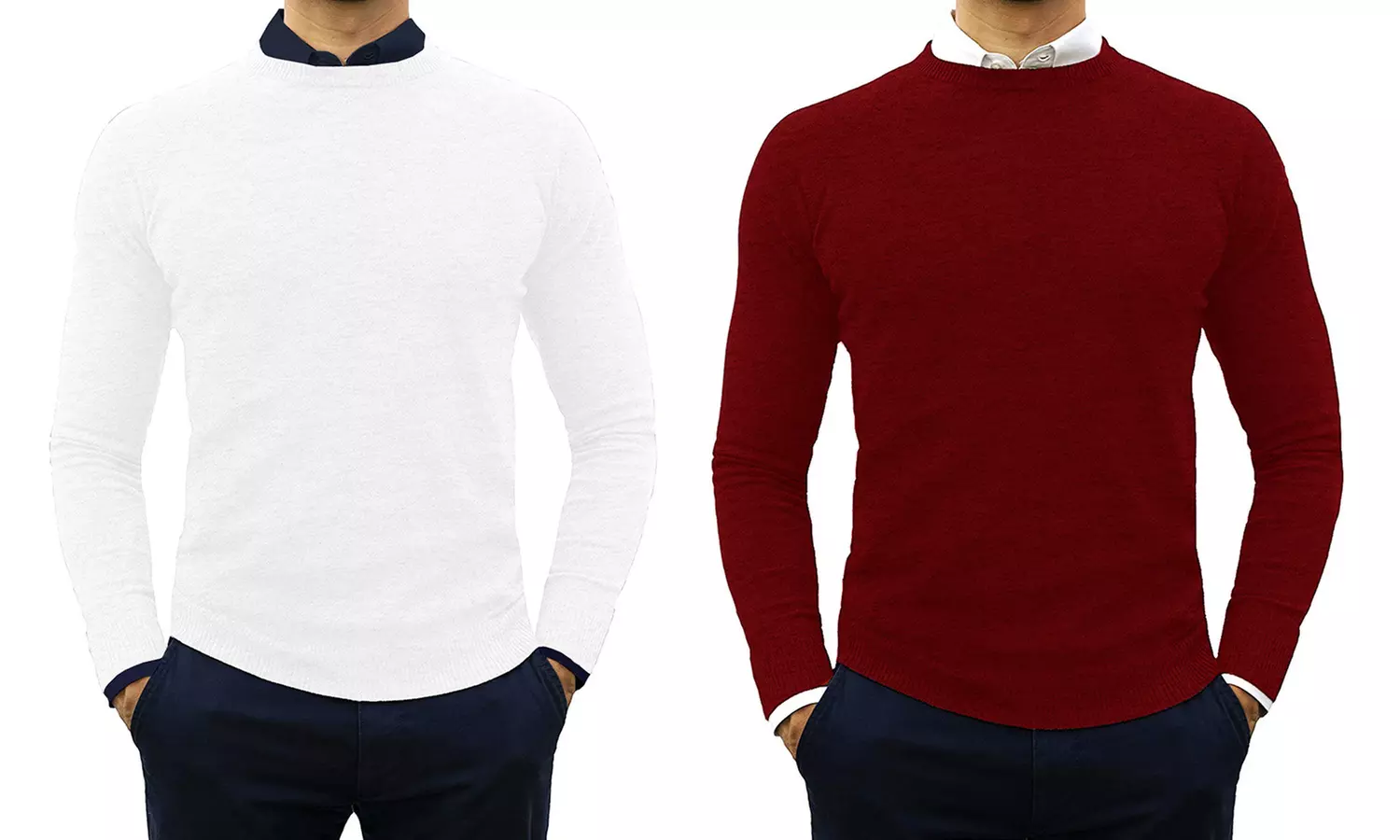 Set di 2 maglioncini girocollo in cashmere e lana