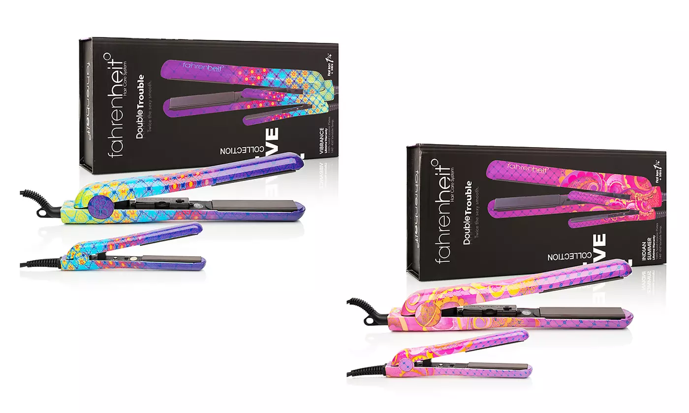 Fahrenheit Double Trouble 1.25" and 0.5" Flat Irons - Primary Image