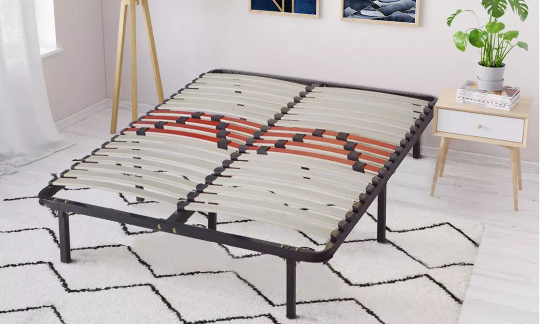 Sommier cadre à lattes morphologiques en métal