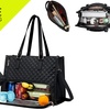 Image 1: Stylish 2-in-1 Tote Bag for Work/Travel with Insulated Lunch Section