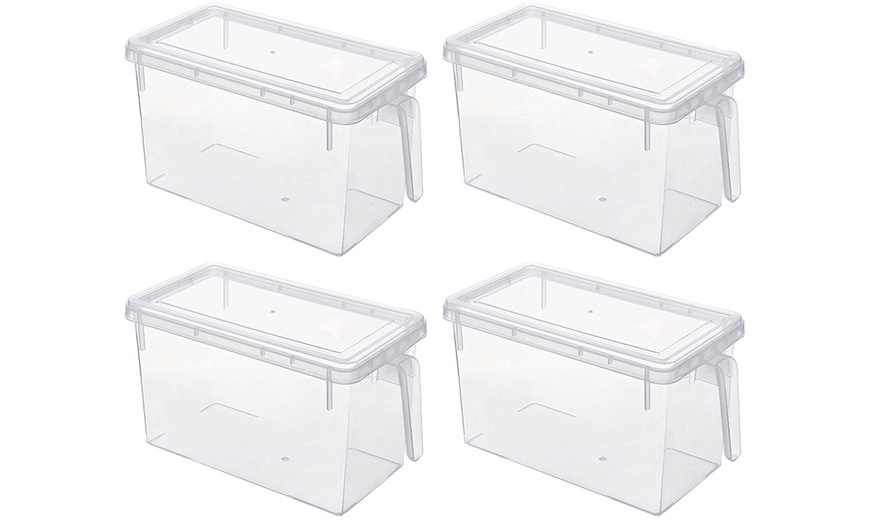 Image 2: 4 Piece Clear Refrigerator Food Storage Container