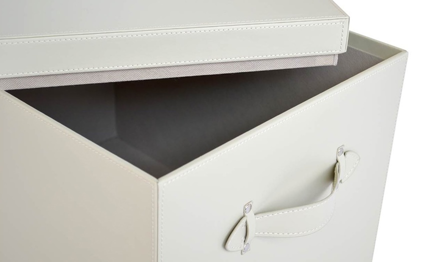 Image 5: Faux Leather Storage Boxes