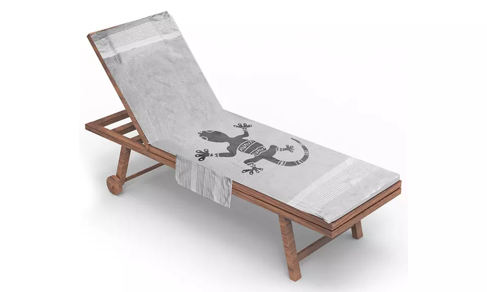 Telo mare in cotone con cuscino removibile e tasche portaoggetti