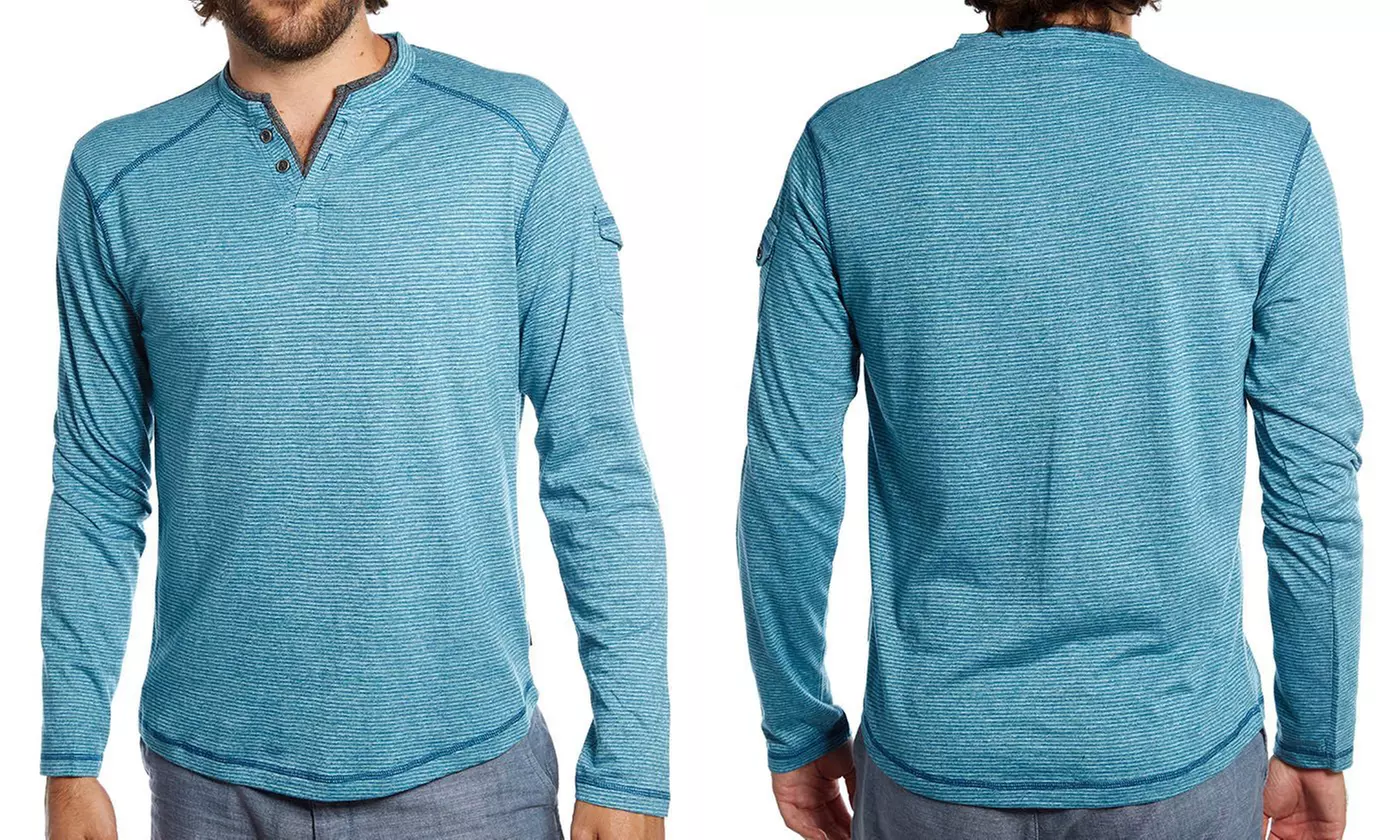 Distortion Men's Lightweight Long Sleeve Henley (S-5XL) - Second Medium