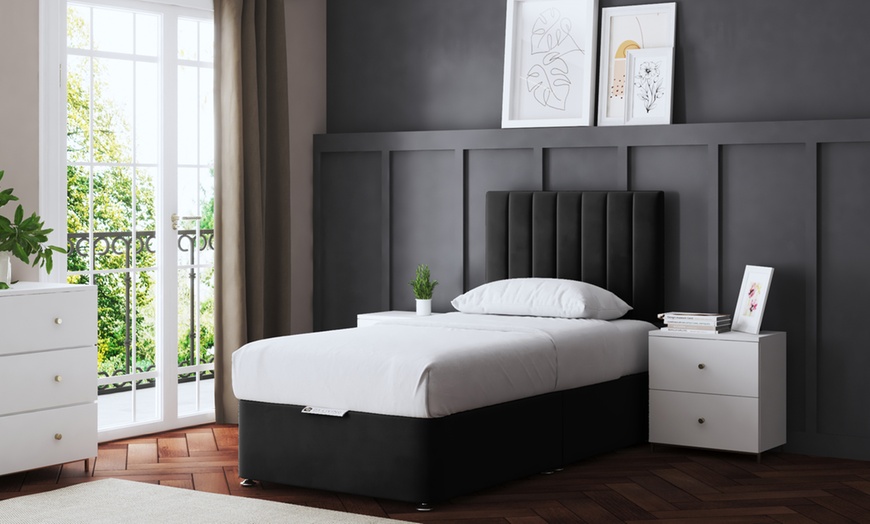 Image 10: Amelia Panel Divan Bed with Optional Mattress