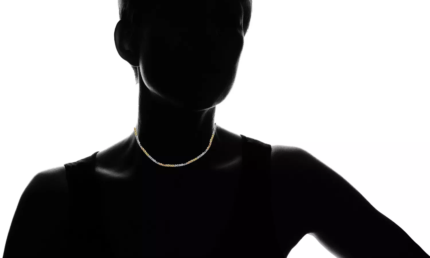 Italian 14K Tri-Color Gold 3MM Diamond Cut Rope Chain by MORICCI - Second Medium