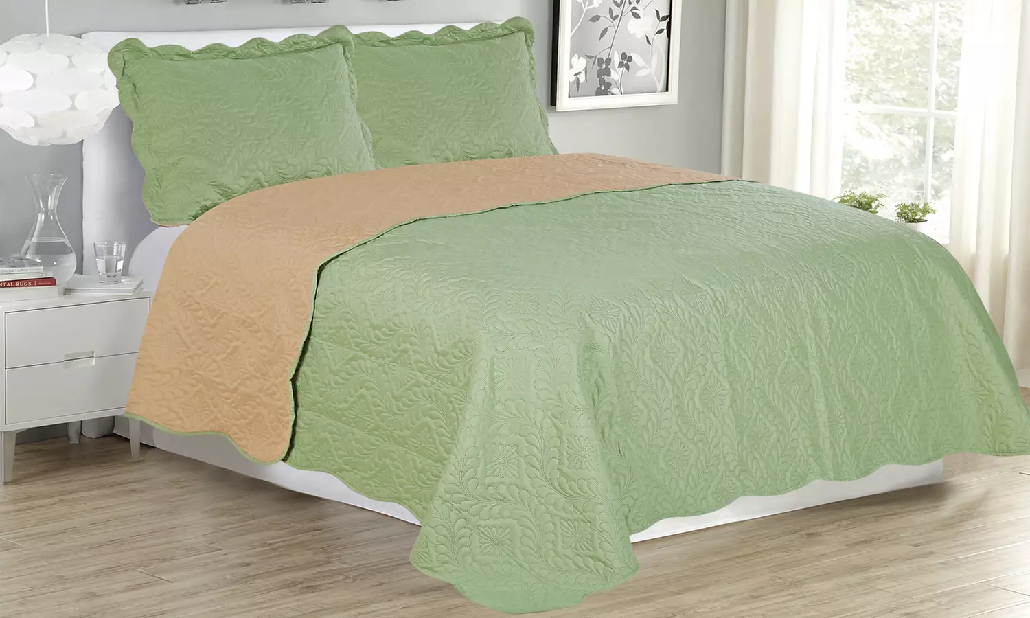 Glory Home Design Sherry Reversible Solid Quilt Set (3-Piece) - Second Medium