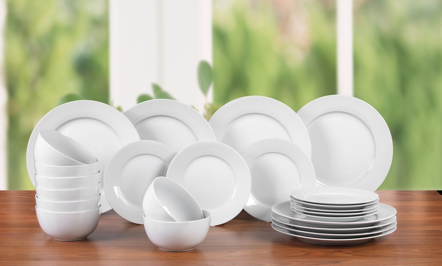 Image 2: 24-Piece White Dinner Set