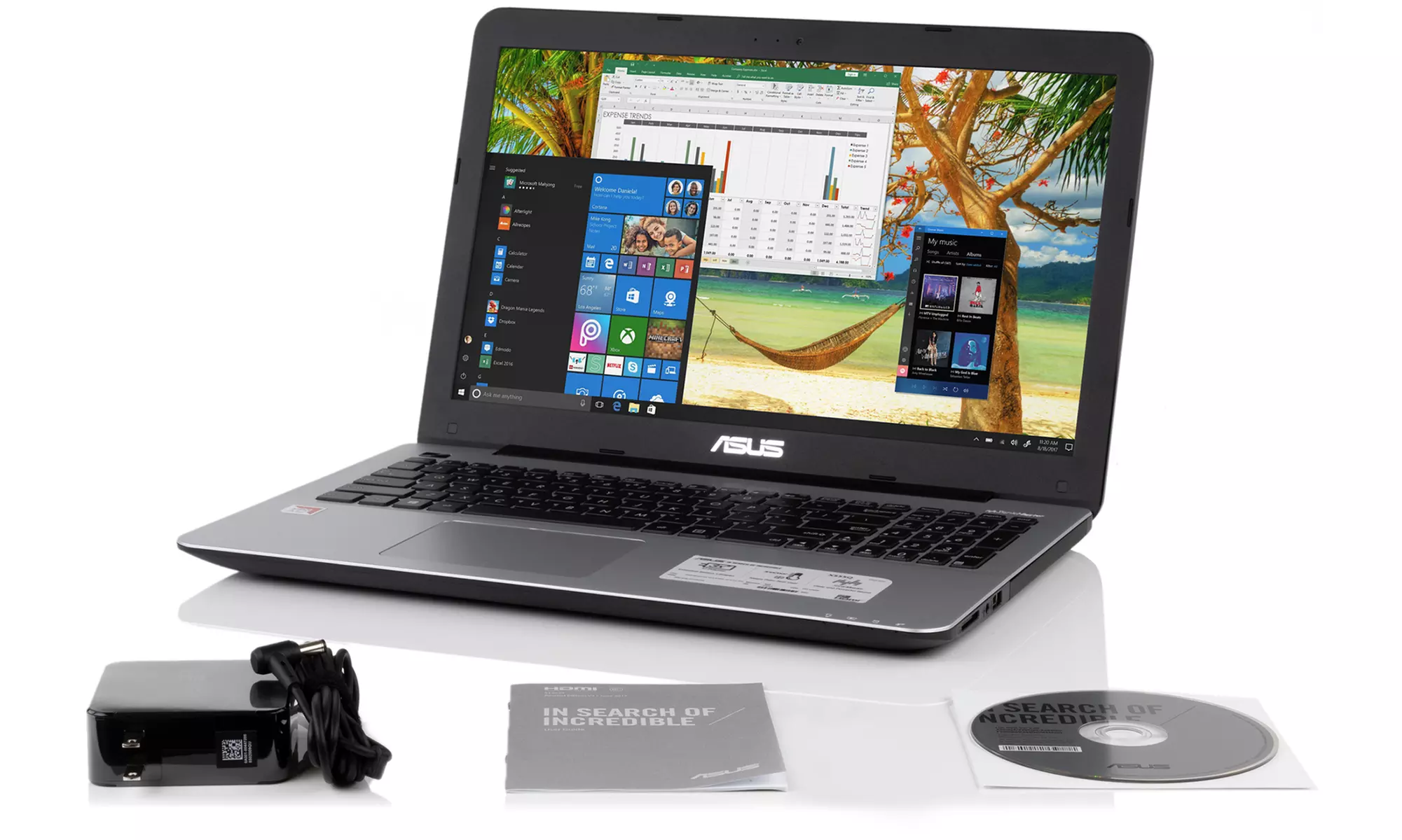 ASUS 15.6" HD Laptop with AMD 4-Core A12-9720P Processor, 8GB RAM, and 128GB SSD - Primary Image