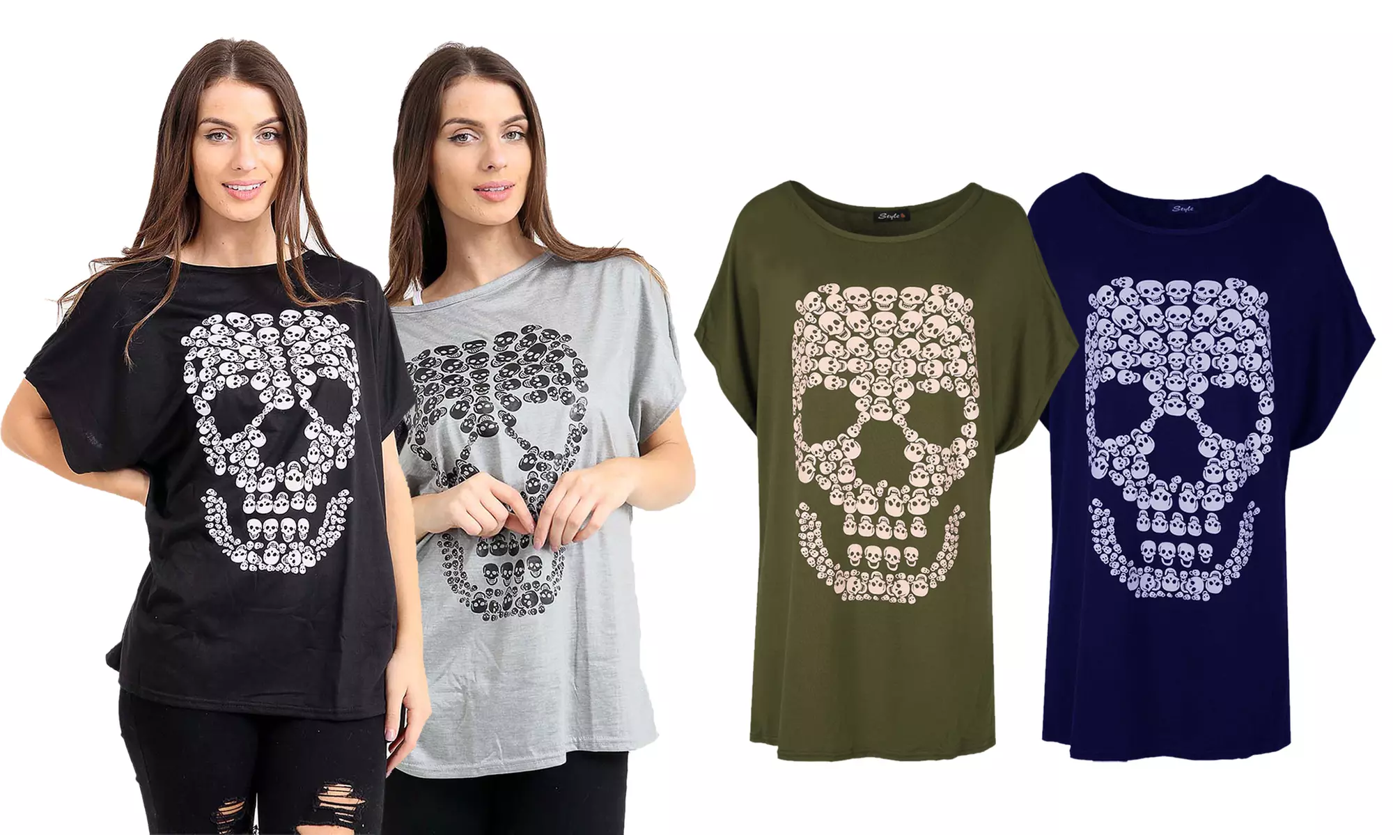 T-shirt femme tête de mort - Primary Image