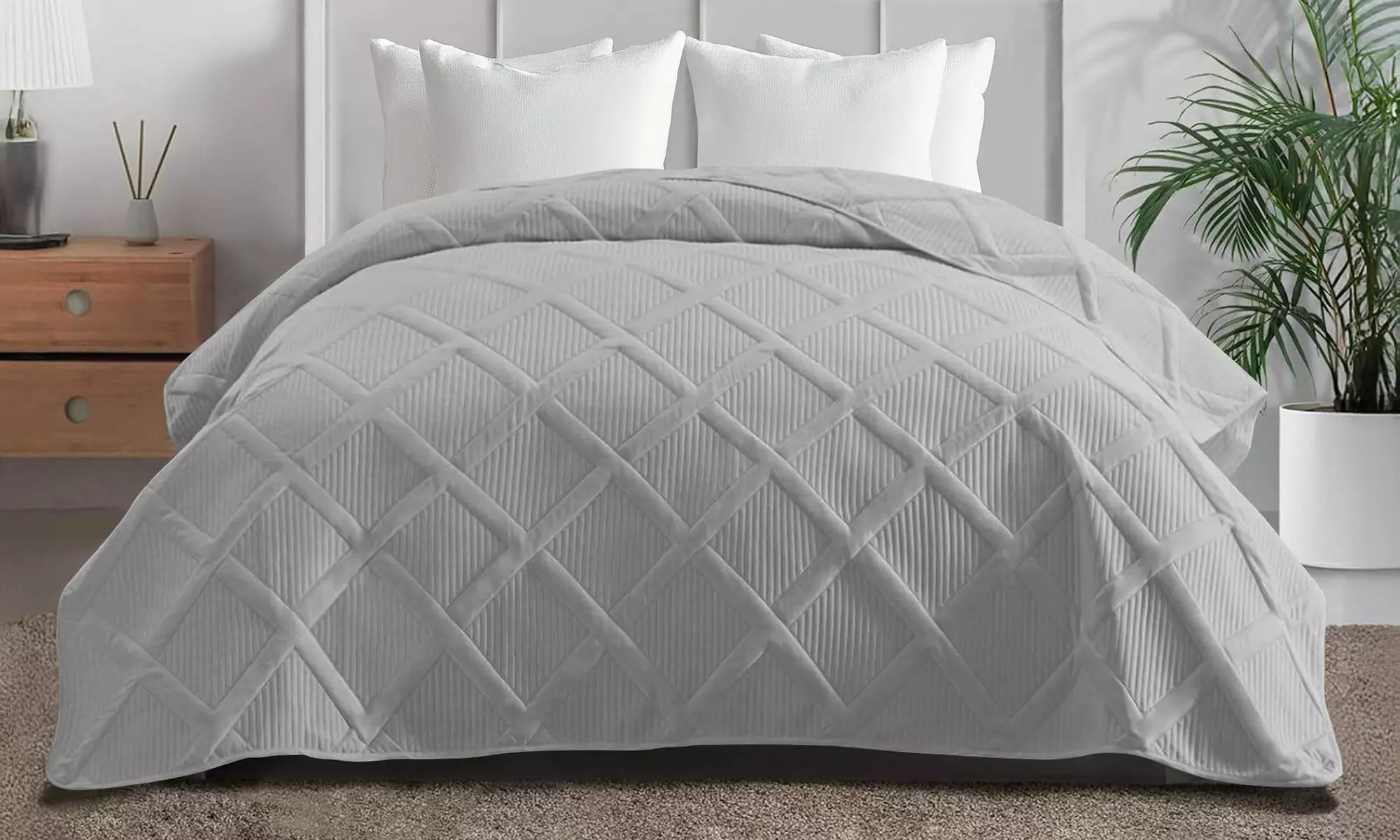 Dessus-de-lit double à carreaux